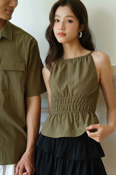 New Romantics Halter Top (Olive)