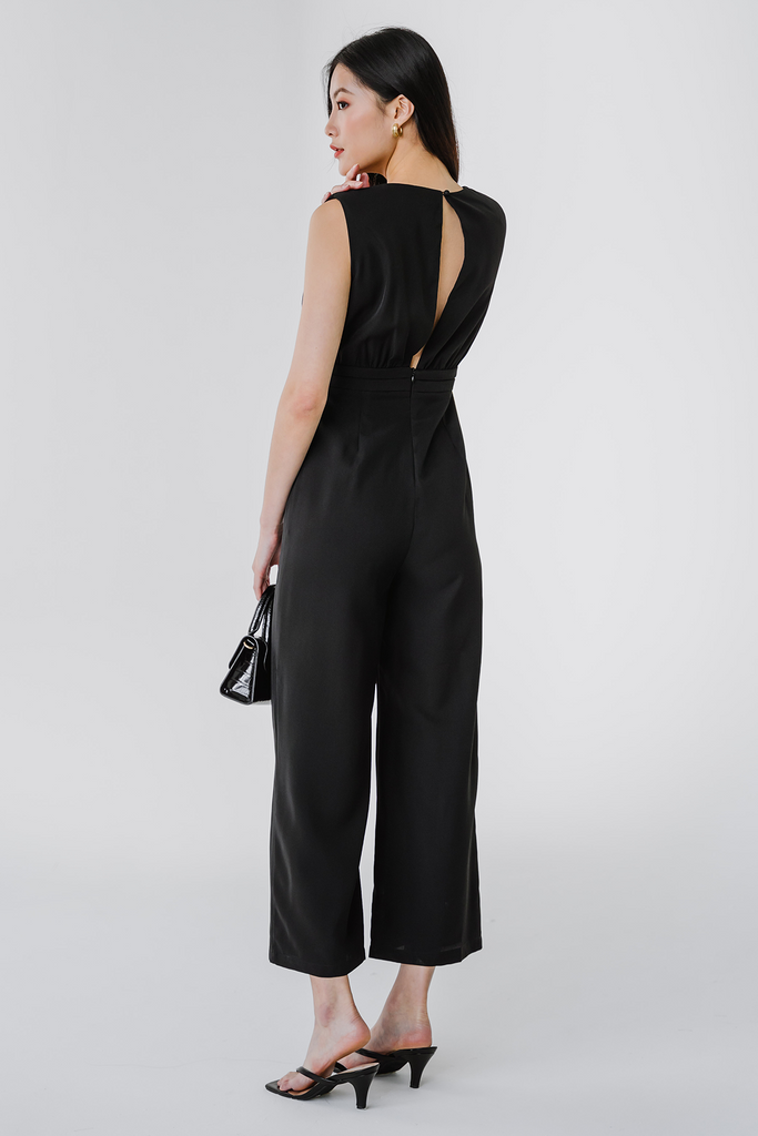 Black tailored top jumpsuit