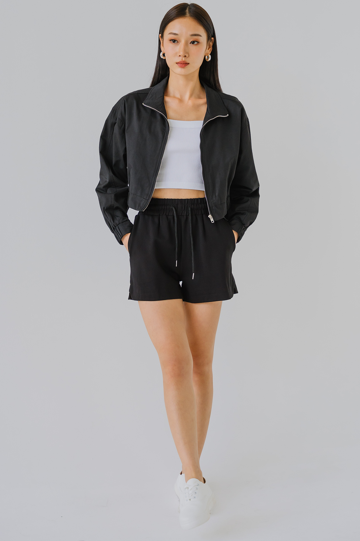 Tempo Cotton Drawstring Shorts (Black)