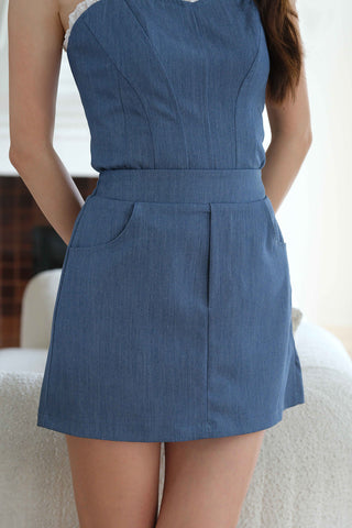 Heather Pocket Skort (Blue)