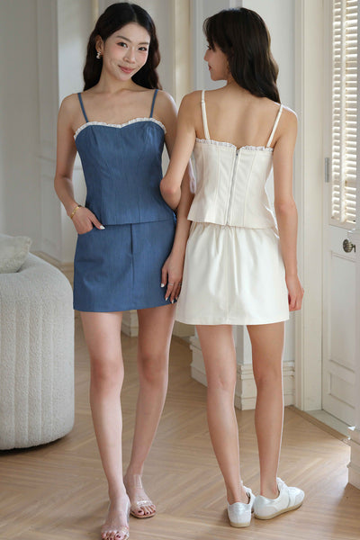 Heather Pocket Skort (Vanilla)