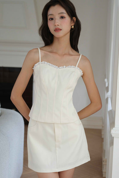Heather Trim Top (Vanilla)