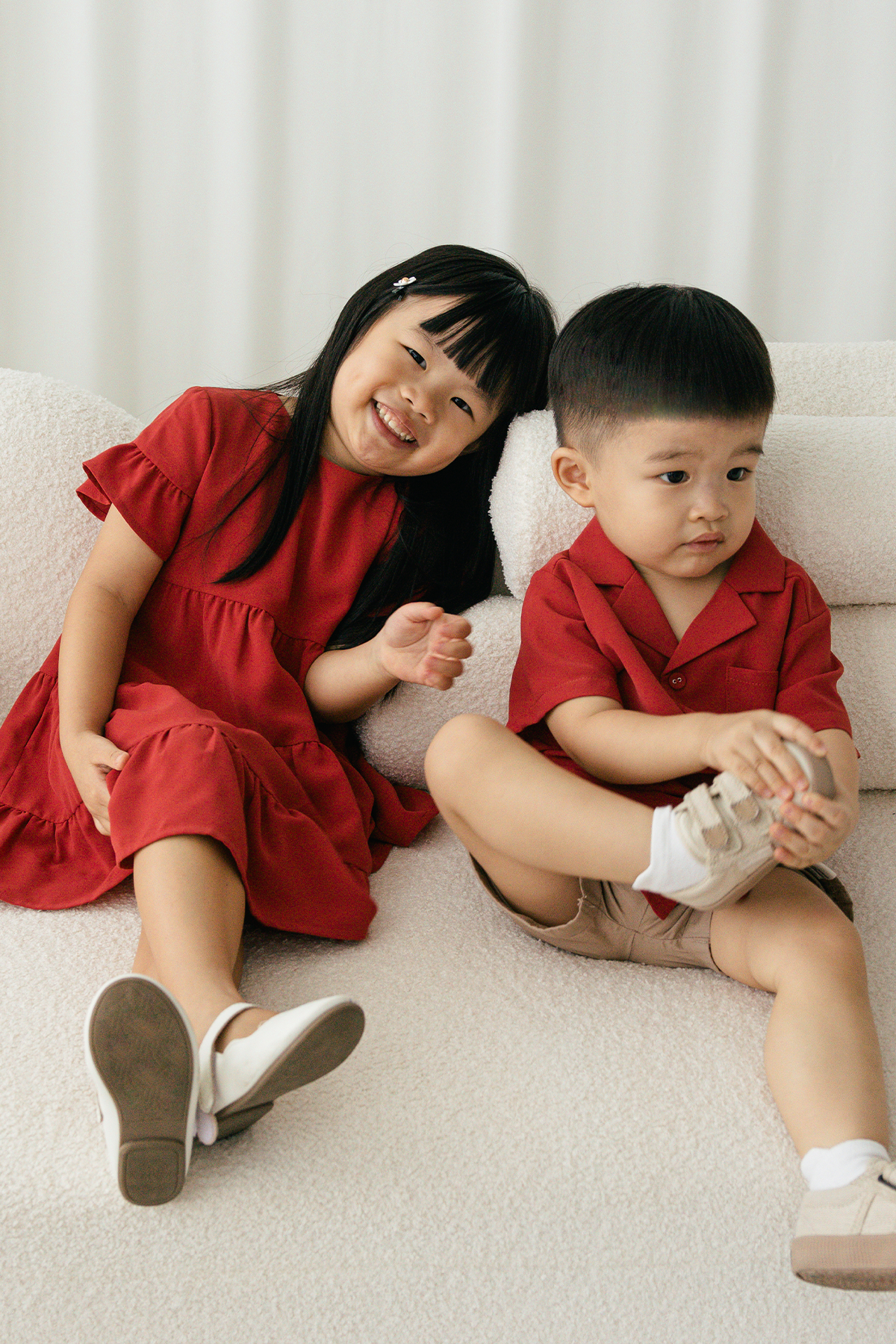 Mini Heartstrings Notched Collar Shirt (Red)