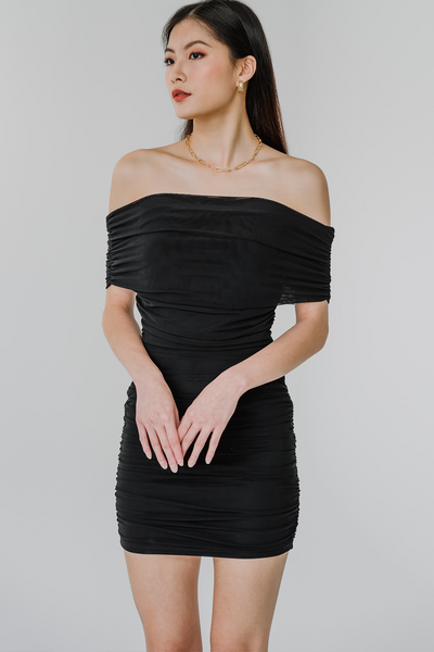 Analisse Mesh Mini Dress (Black)