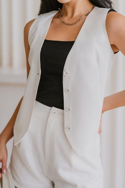 Elevated Tailored Vest (White)
