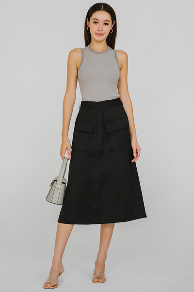 On The Road Cargo Skirt With Belt (Black)