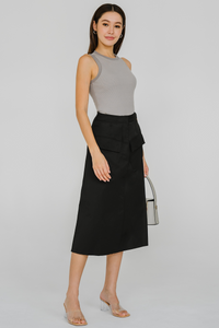 On The Road Cargo Skirt With Belt (Black)