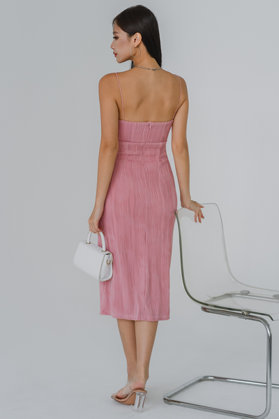 To The Nines Midi Dress (Pink)