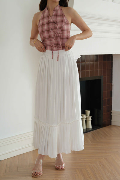Dahlia Pleat Skirt (White)