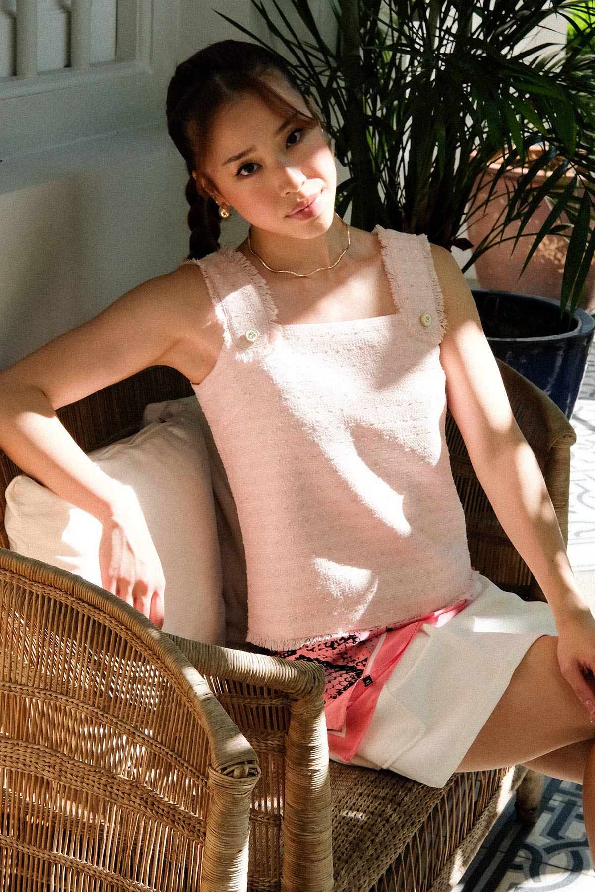 Afterglow Tweed Top (Pink)