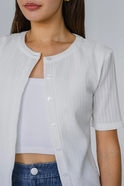 Memory Lane Cardi Top (White)