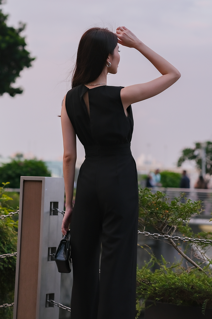 Tailored top black jumpsuit