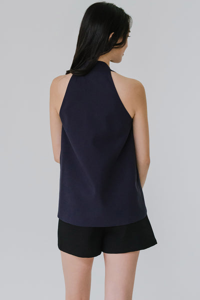 Vera Linen Vest (Midnight Blue)