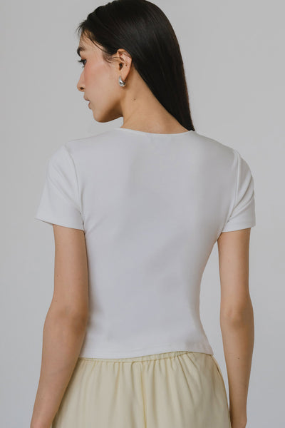 Carissa Padded Cotton Tee (White)