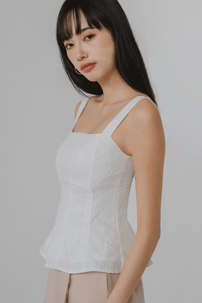 Liv Padded Embossed Top (White)