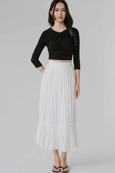 Dahlia Pleat Skirt (White)