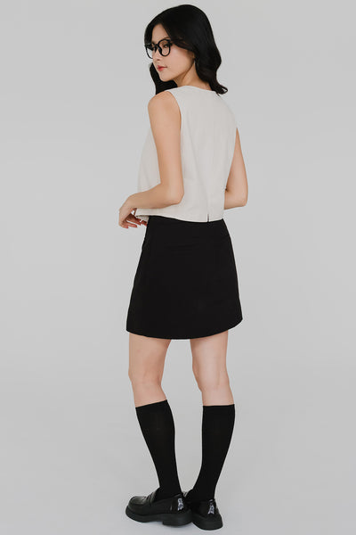Ingrid Button Skort (Black)