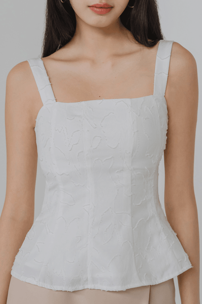 Liv Padded Embossed Top (White)
