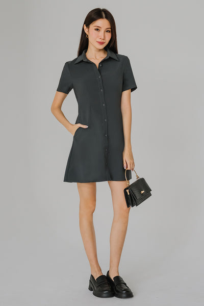 Hourglass Tailored Shirt Dress (Grey)