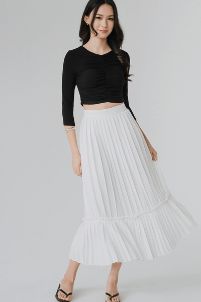 Maisel Padded Ruched Top (Black)