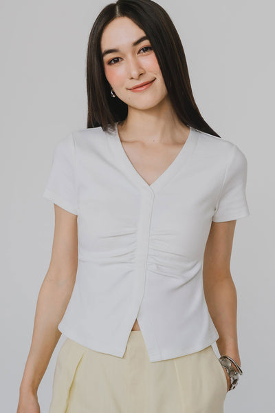 Carissa Padded Cotton Tee (White)