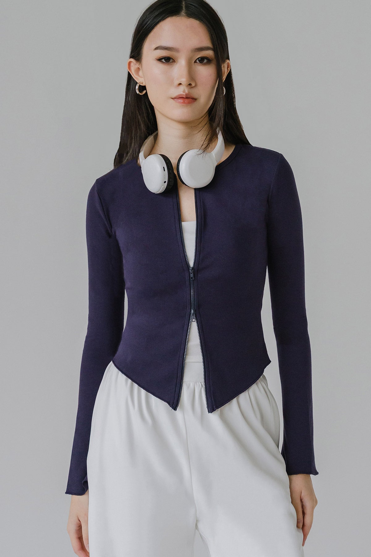 Aeris Dual-Zipper Top (Midnight Blue)