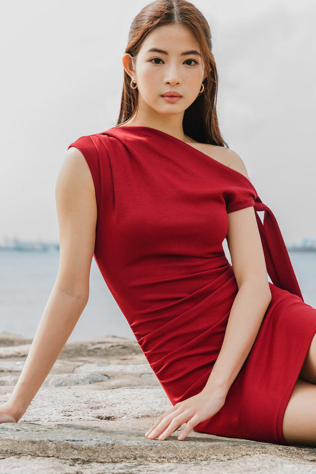 Helena Tie Dress (Cherry Red)