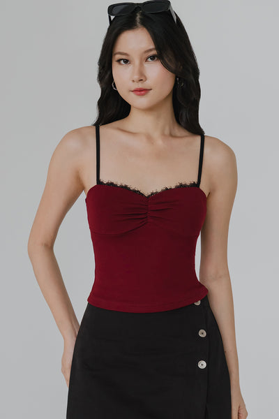 Blaire Padded Sweetheart Cami (Maroon)