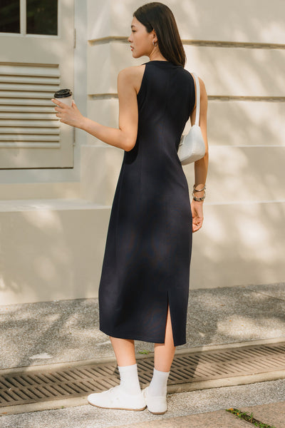 Yasmin Padded Dress (Navy)