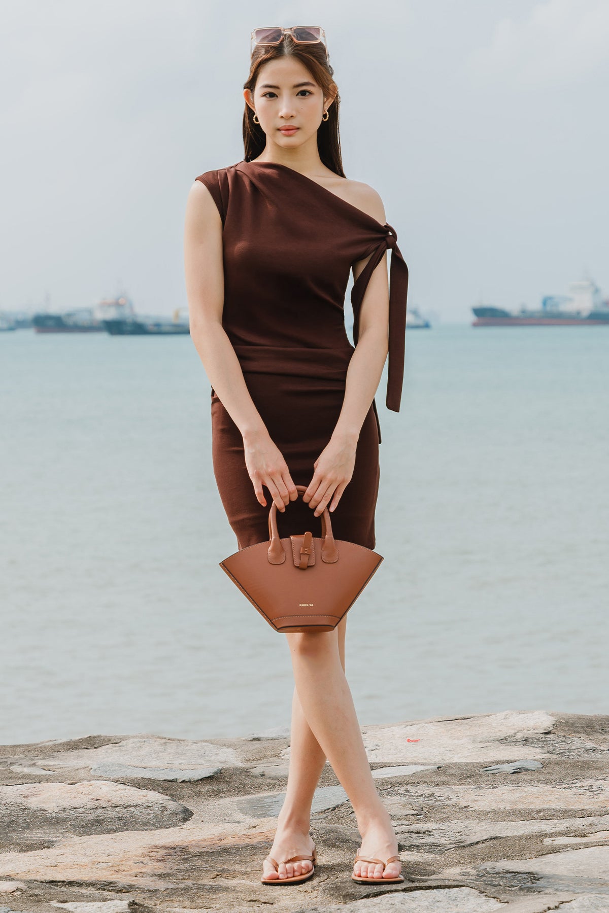 Helena Tie Dress (Mocha)