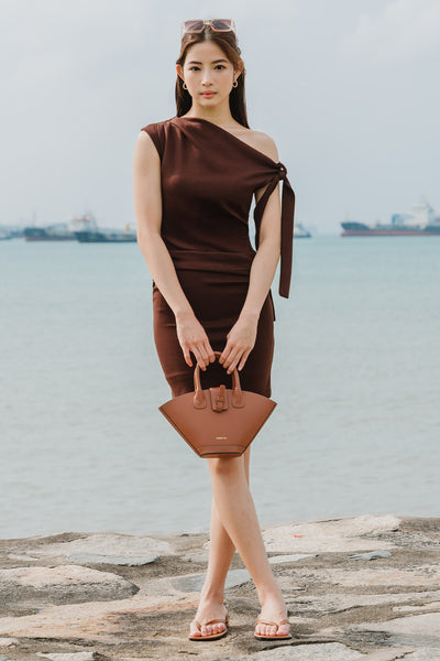 Helena Tie Dress (Mocha)