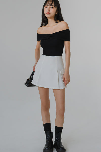 Amaya Padded Off-Shoulder Top (Black)