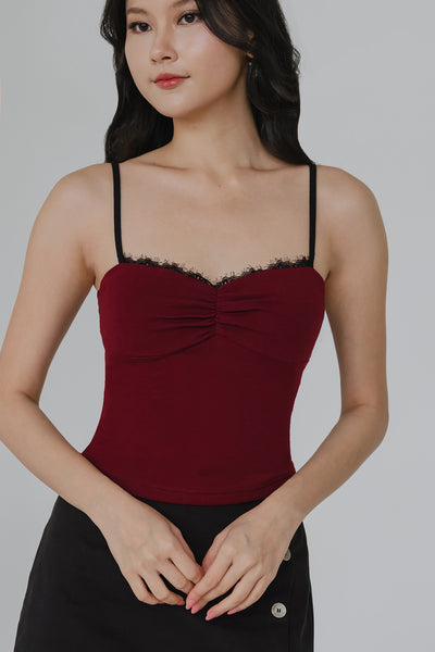 Blaire Padded Sweetheart Cami (Maroon)