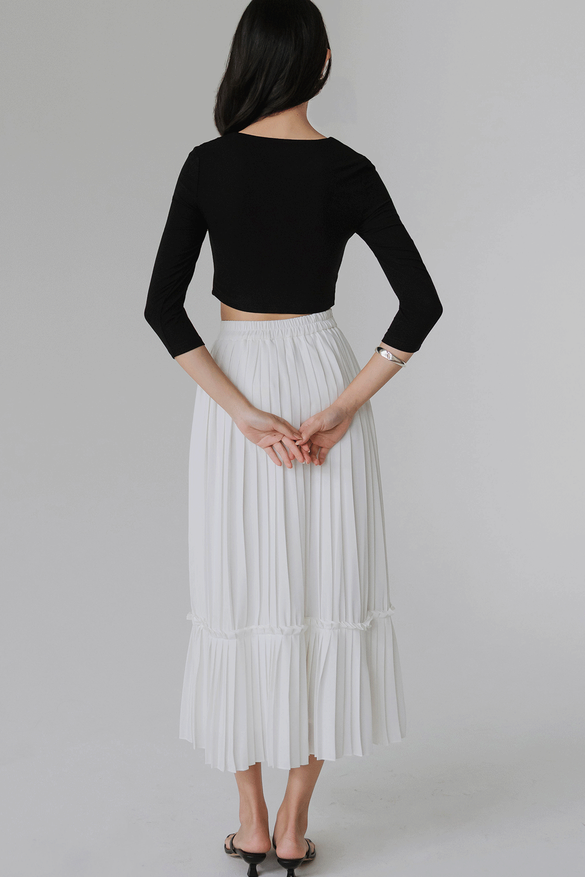 Maisel Padded Ruched Top (Black)