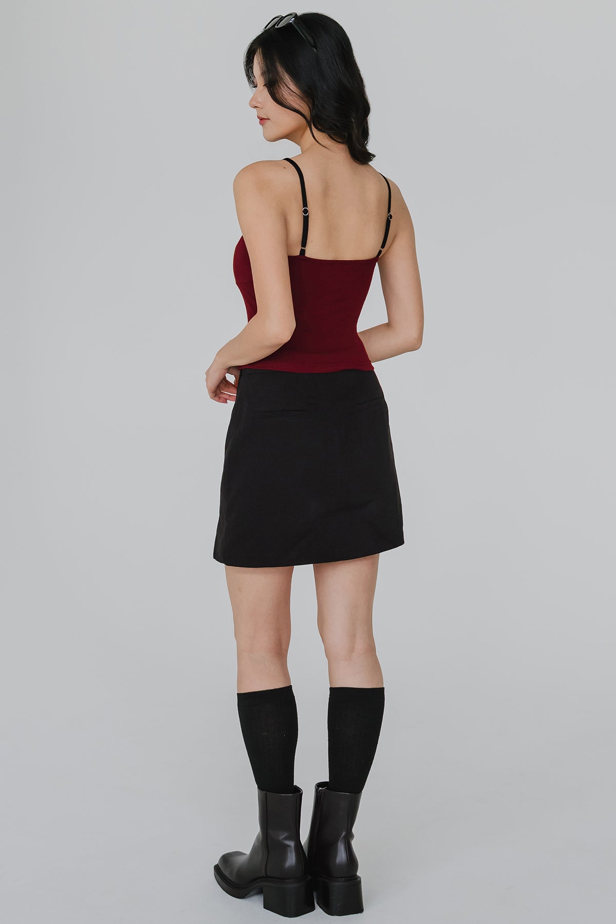 Ingrid Button Skort (Black)