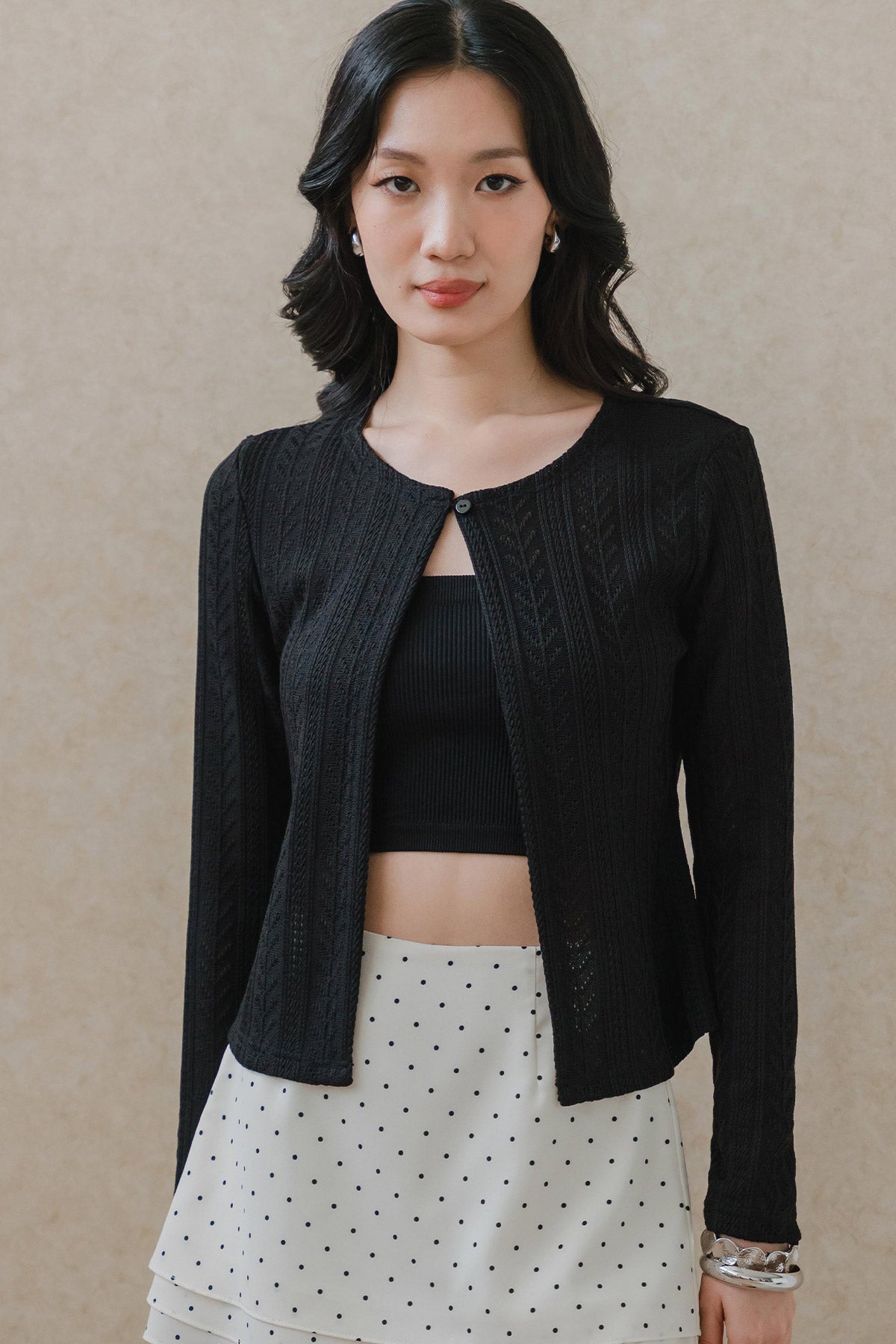 Summer Knitted Cardigan (Black)