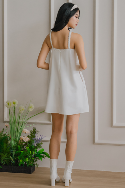 Backorder* Pearl Dust Romper Dress (White)