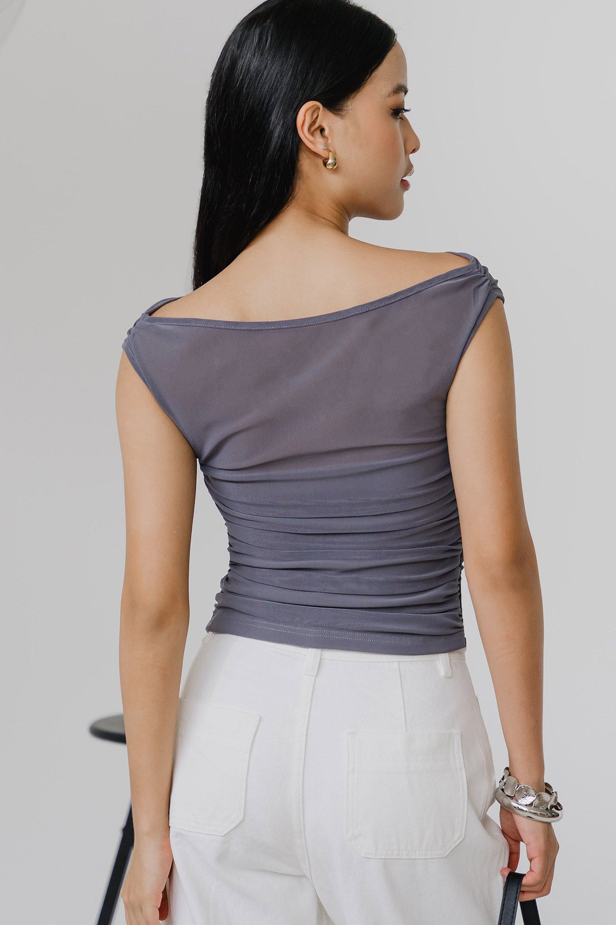 The Moment Mesh Padded Top (Slate)