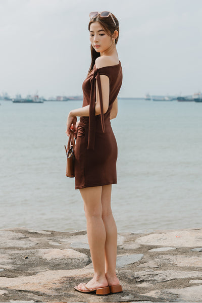 Helena Tie Dress (Mocha)