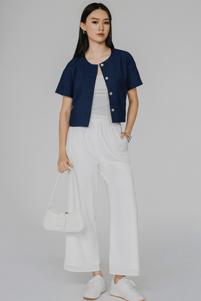 Yasmin Button Top (Blue)