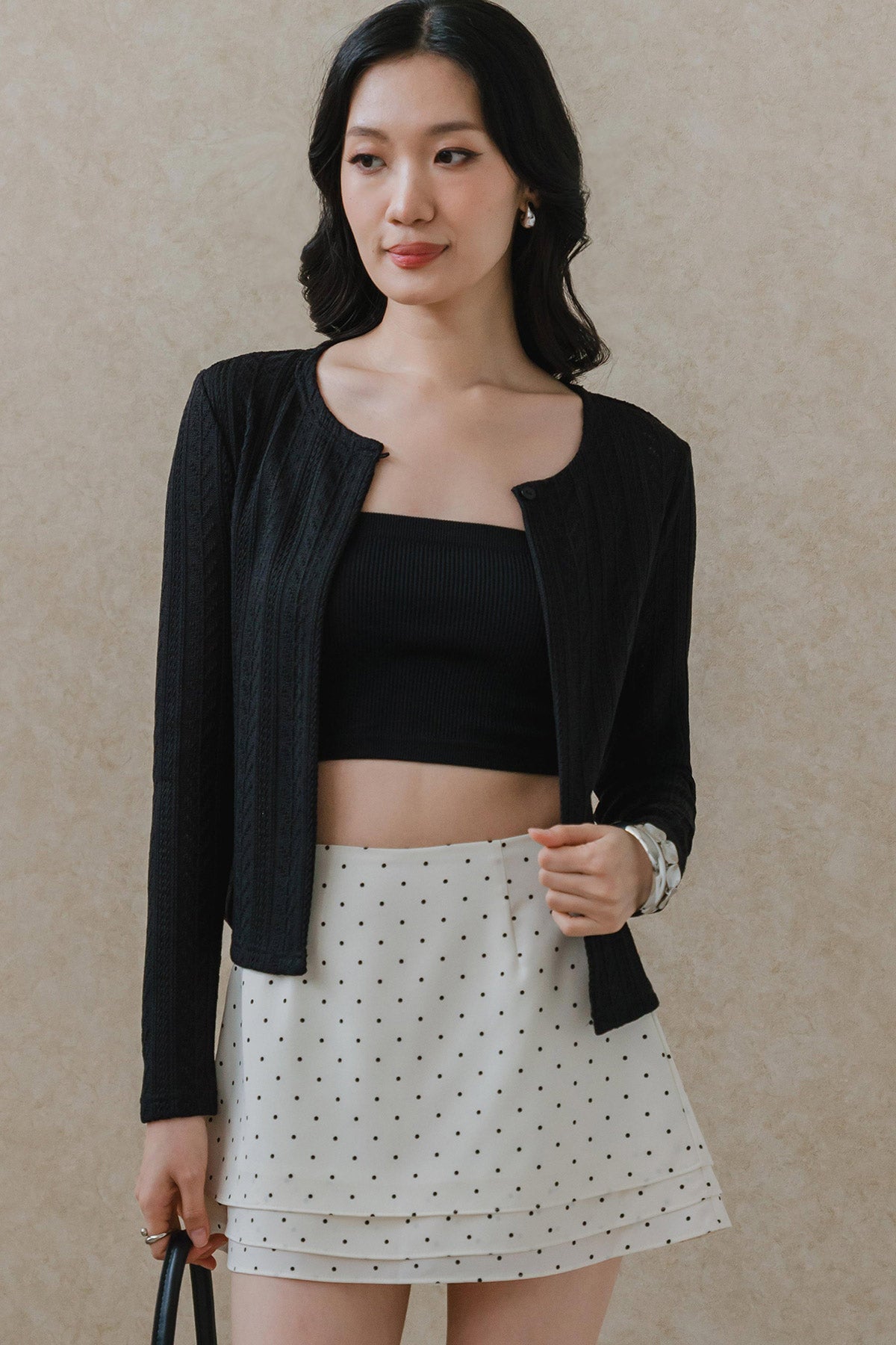 Summer Knitted Cardigan (Black)