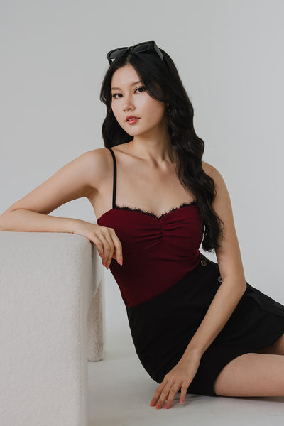 Blaire Padded Sweetheart Cami (Maroon)