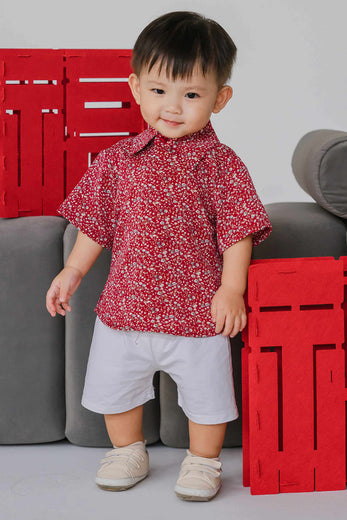 Mini With Grace Collar Shirt (Merlot)