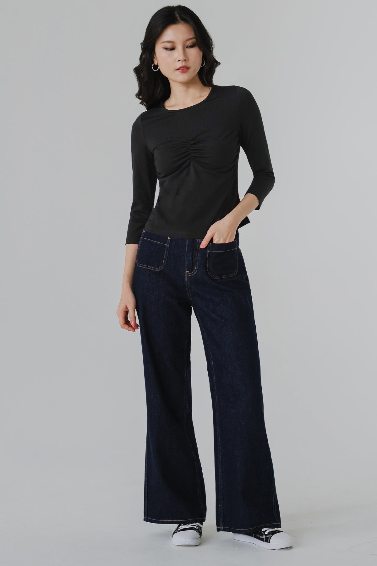 Alexa Ruched Top (Black)