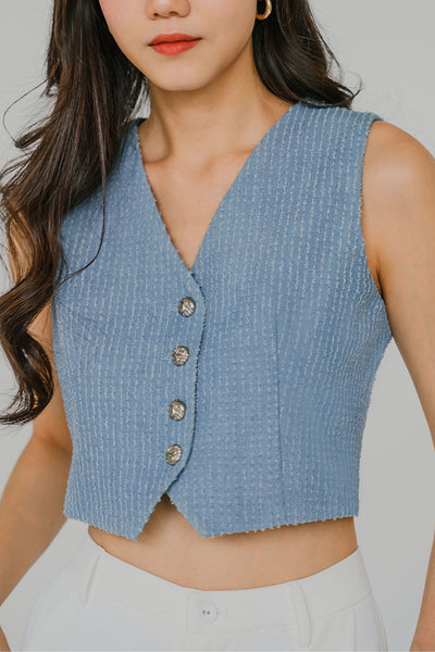 Impressionist Denim Vest (Light Blue)