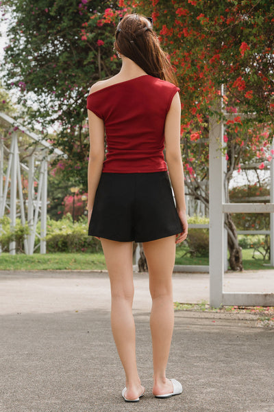 Bianca One Shoulder Top (Cherry Red)