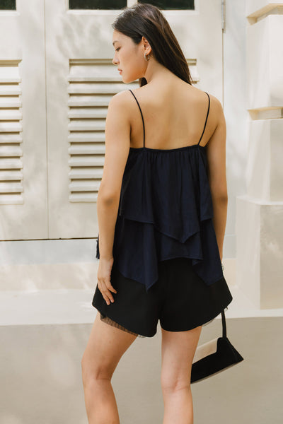 Athena Padded Lace Top (Navy)