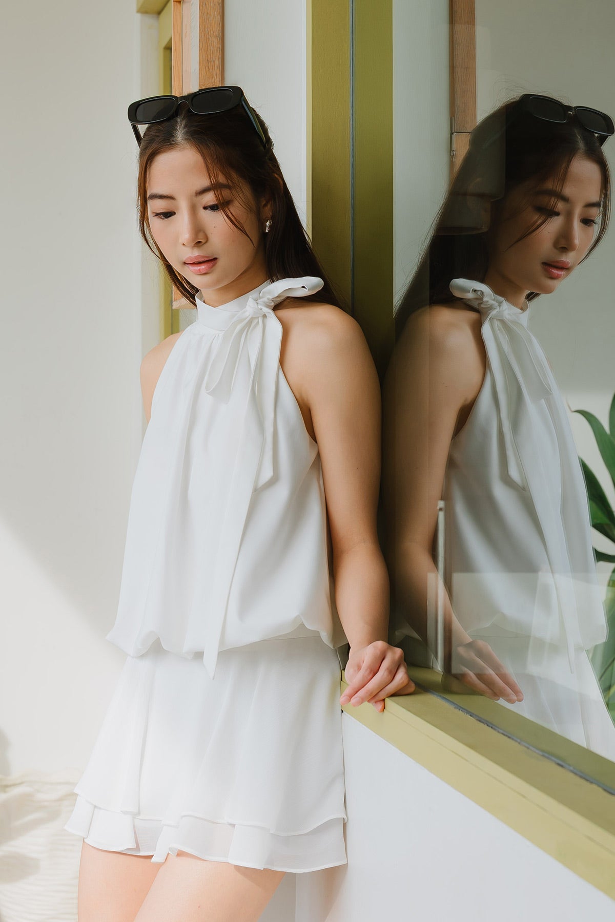 Yvette Tier Pocket Skort (White)