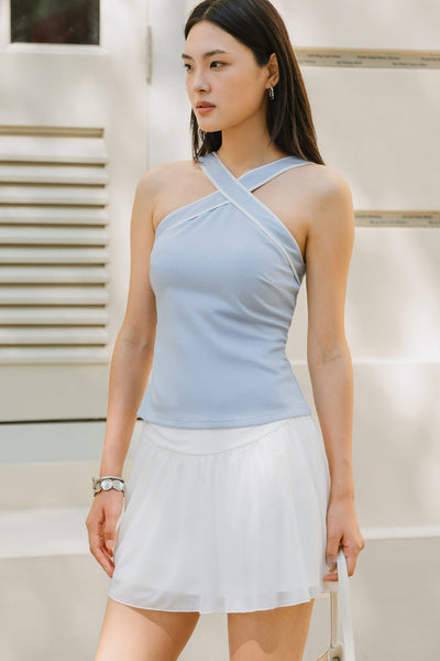 Meralda Padded Halter Top (Sky)