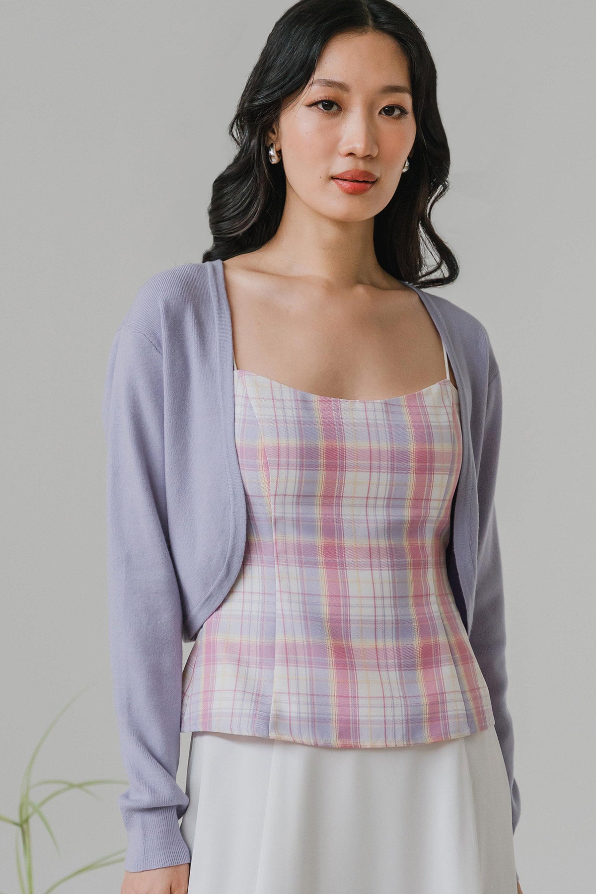 Softline Cropped Cardigan (Dusty Lilac)